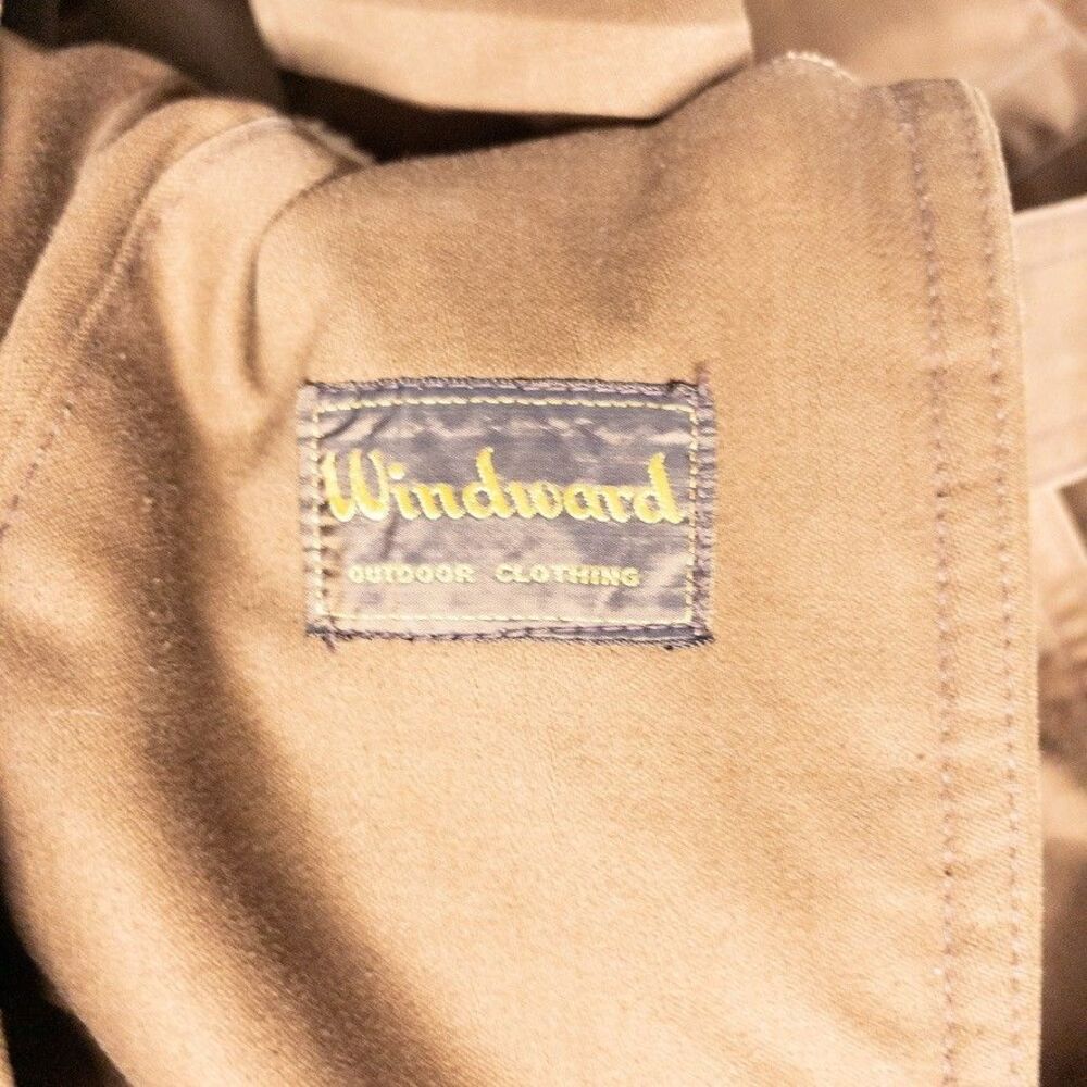 1950s Windward Mouton Collar Mackinaw Coat Belted Canvas Workwear Sheepskin M - Picture 9 of 12